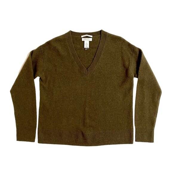 Nordstrom Sweaters - Nordstrom Signature V Neck Green Cashmere Sweater SZ S New